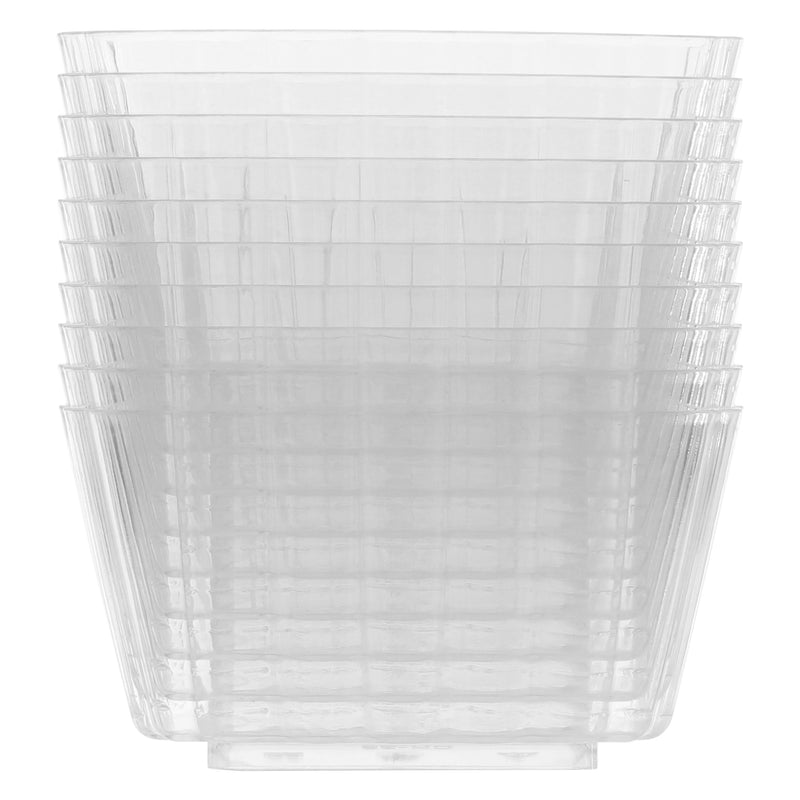 REGENT DISPOSABLE PLASTIC CUPS RECTANGULAR FLUTED 10PCS, (84X63X48MM)