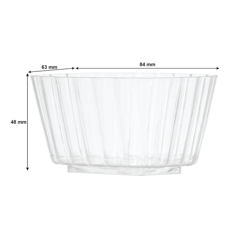 REGENT DISPOSABLE PLASTIC CUPS RECTANGULAR FLUTED 10PCS, (84X63X48MM)