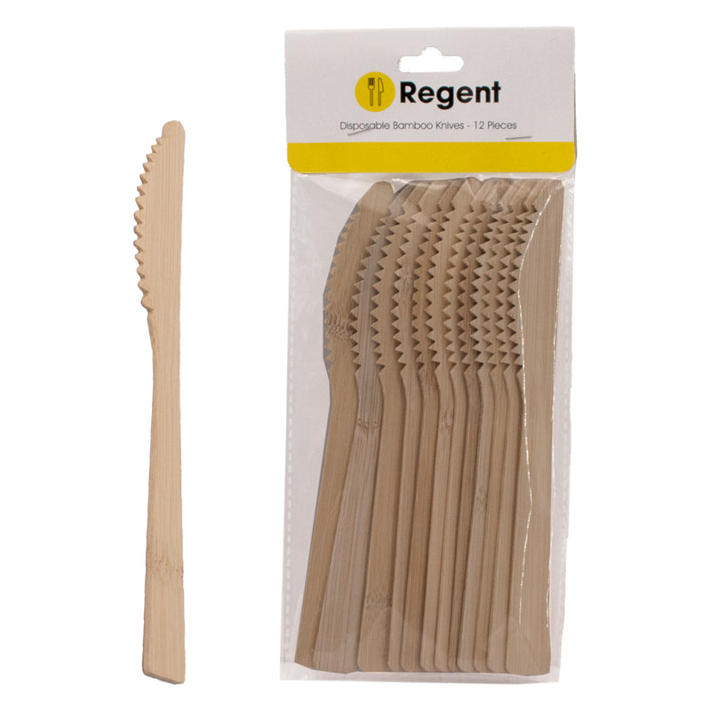 REGENT DISPOSABLE BAMBOO KNIVES 12PCS, (170MM)