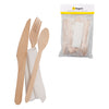 REGENT DISPOSABLE WOODEN KNIFE, FORK, SPOON & NAPKIN (4PCS) 10 PACK, (170MM)