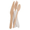 REGENT DISPOSABLE WOODEN KNIFE, FORK, SPOON & NAPKIN (4PCS) 10 PACK, (170MM)