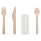 REGENT DISPOSABLE WOODEN KNIFE, FORK, SPOON & NAPKIN (4PCS) 10 PACK, (170MM)