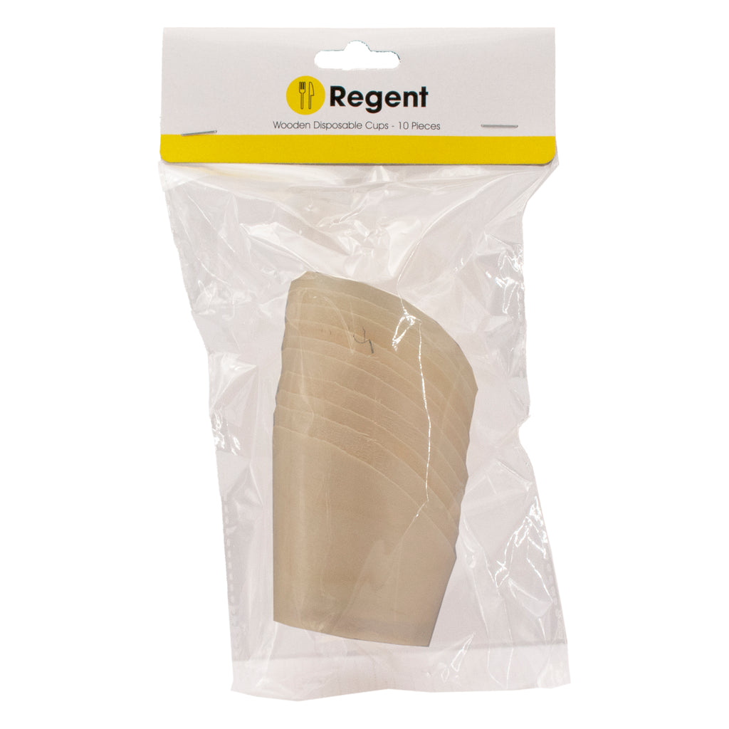 REGENT DISPOSABLE WOODEN CUPS 10PCS, (70MM DIAX30/65MM)