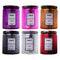 REGENT SCENTED CANDLES (VANILLA) IN EMBOSSED GLASS JARS, ASST. COLOURS, 185GR each  (90X70MM DIA)