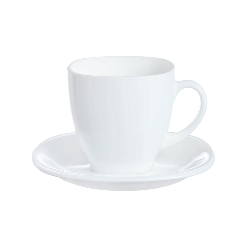 CONSOL OPAL GLASS WHITE CUP & SAUCER, (220ML)