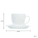 CONSOL OPAL GLASS WHITE CUP & SAUCER, (220ML)