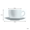 CONSOL OPAL GLASS WHITE CUP & SAUCER, (220ML)