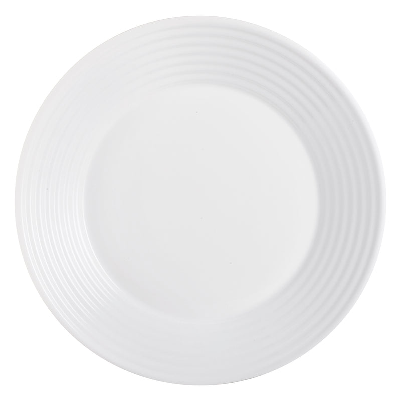 LUMINARC STAIRO WHITE OPAL TEMPERED DINNER PLATE, (250MM DIA)