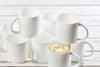 LUMINARC WHITE OPAL GLASS STACKING COFFEE MUG 4 PACK, (340ML)