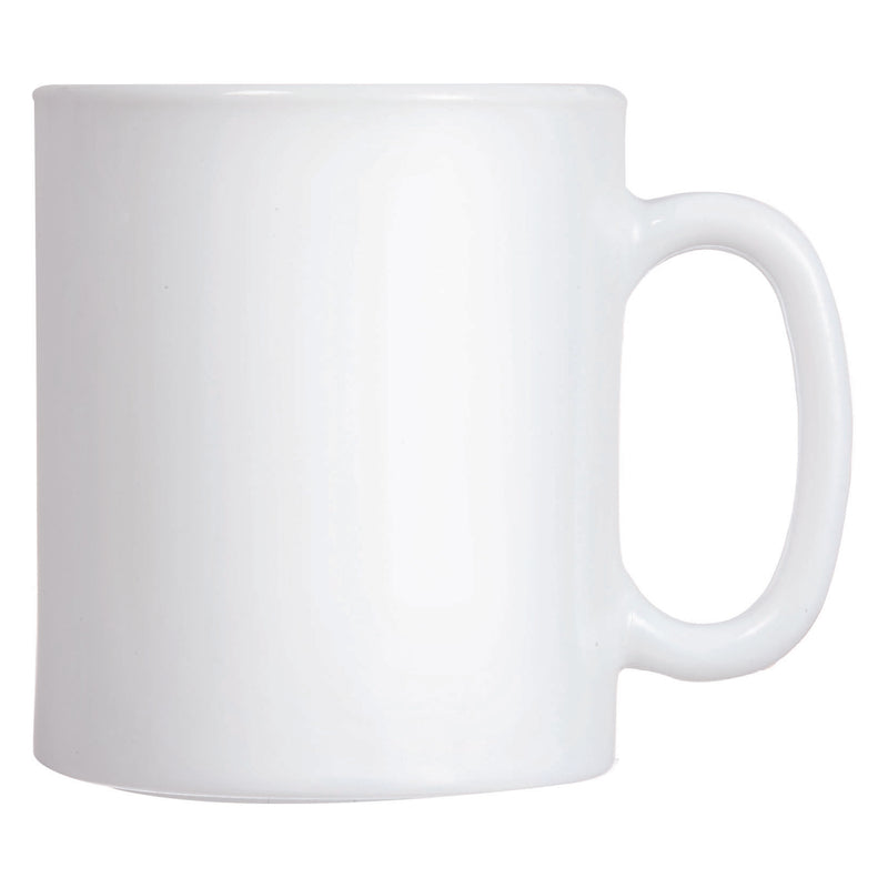 LUMINARC EVOLUTION PEPS OPAL GLASS WHITE CAN SHAPE MUG, (320ML)