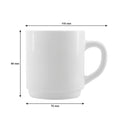 LUMINARC EVERYDAY OPAL GLASS WHITE CAN SHAPE STACKING MUG, (290ML)