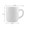 LUMINARC EVERYDAY OPAL GLASS WHITE CAN SHAPE STACKING MUG, (290ML)