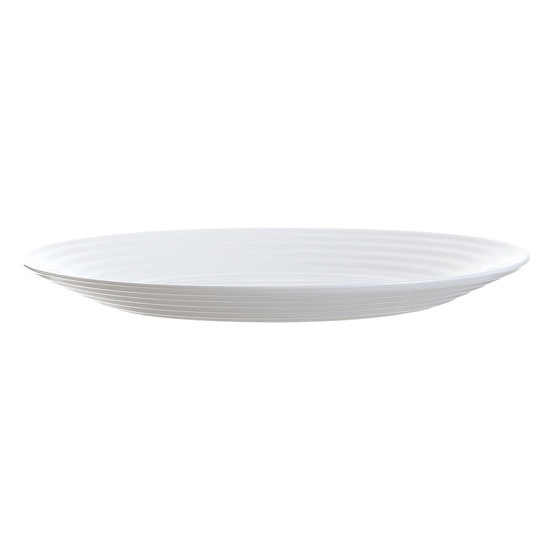 LUMINARC STAIRO WHITE OPAL TEMPERED GLASS SIDE PLATE, (190MM DIA)