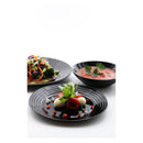 LUMINARC HARENA BLACK OPAL TEMPERED GLASS DINNER PLATE, (250MM DIA)