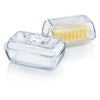 LUMINARC TEMPERED GLASS COW BUTTER DISH, (110X170X75MM)