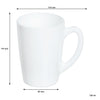 CONSOL OPAL GLASS V SHAPE WHITE MUG, (320ML)