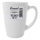 CONSOL OPAL GLASS V SHAPE WHITE MUG, (320ML)