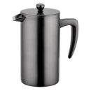 REGENT SIDAMO COFFEE MAKER DOUBLE WALL GUN METAL BLACK ST STEEL 8 CUP, (1LT)