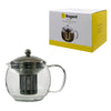 REGENT 'TEA TIME' BOROSILICATE GLASS TEAPOT WITH ST. STEEL INFUSER & LID, (1.1LT)