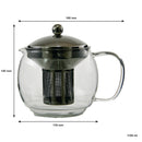 REGENT 'TEA TIME' BOROSILICATE GLASS TEAPOT WITH ST. STEEL INFUSER & LID, (1.1LT)