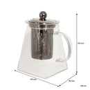 REGENT SQUARE TEAPOT BOROSILICATE GLASS WITH ST. STEEL INFUSER AND LID, 550ML (130/87X87X140MM)