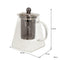 REGENT SQUARE TEAPOT BOROSILICATE GLASS WITH ST. STEEL INFUSER AND LID, 550ML (130/87X87X140MM)