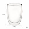 CONSOL ROMA DOUBLE WALL BOROSILICATE GLASS TUMBLER 2 PIECE SET, (350ML)