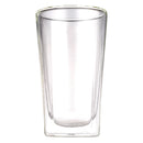 CONSOL ROMA DOUBLE WALL SQUARE BOROSILICATE GLASS TUMBLER 2 PIECE SET, (380ML)