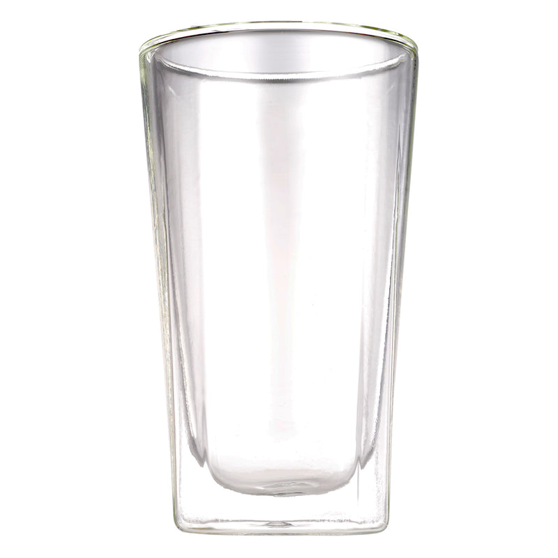 CONSOL ROMA DOUBLE WALL SQUARE BOROSILICATE GLASS TUMBLER 2 PIECE SET, (380ML)