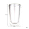 CONSOL ROMA DOUBLE WALL SQUARE BOROSILICATE GLASS TUMBLER 2 PIECE SET, (380ML)