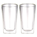 CONSOL ROMA DOUBLE WALL SQUARE BOROSILICATE GLASS TUMBLER 2 PIECE SET, (380ML)