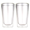 CONSOL ROMA DOUBLE WALL SQUARE BOROSILICATE GLASS TUMBLER 2 PIECE SET, (380ML)