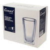 CONSOL ROMA DOUBLE WALL SQUARE BOROSILICATE GLASS TUMBLER 2 PIECE SET, (380ML)