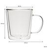 CONSOL ROMA DOUBLE WALL BOROSILICATE GLASS MUG 2 PIECE SET, (320ML)