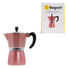 REGENT COFFEE MAKER ALUMINIUM 2 TONE ROSE GOLD & SILVER 6 CUP, (275ML)