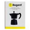 REGENT COFFEE MAKER ALUMINIUM 2 TONE MATT BLACK WITH SILVER 6 CUP, (275ML)