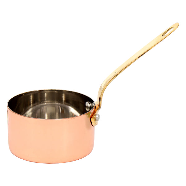 REGENT COOKWARE MINI POT ST STEEL CU PLATED WITH BRASS HANDLE,  200ML (155/75MM DIAX45MM)