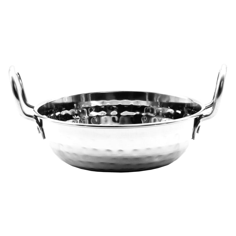 REGENT COOKWARE KARAHI PAN HAMMERED WITH 2 HANDLES ST STEEL, 300ML (125MM DIAX40MM)