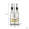 REGENT TALL SQUARE OIL & VINEGAR BOTTLES WITH POURERS ON WIRE STAND, 250ML (260X104X52MM)