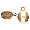 REGENT ACACIA WOOD ROUND SERVING BOARD WITH RING HANDLE, (440X320X15MM)