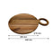 REGENT ACACIA WOOD ROUND SERVING BOARD WITH RING HANDLE, (440X320X15MM)