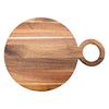 REGENT ACACIA WOOD ROUND SERVING BOARD WITH RING HANDLE, (440X320X15MM)