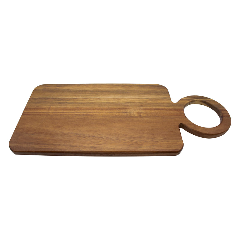 REGENT ACACIA WOOD RECTANGULAR SERVING BOARD WITH RING HANDLE, (440X200X15MM)