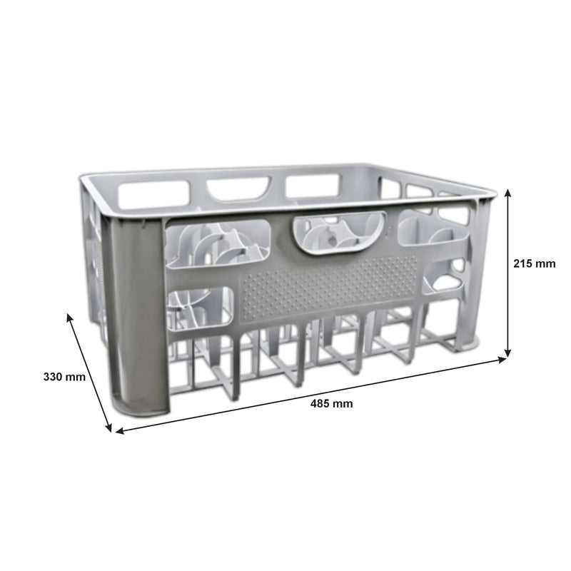 REGENT GREY PLASTIC CRATE WITH HIBALL TUMBLERS, 24'S (270ML)