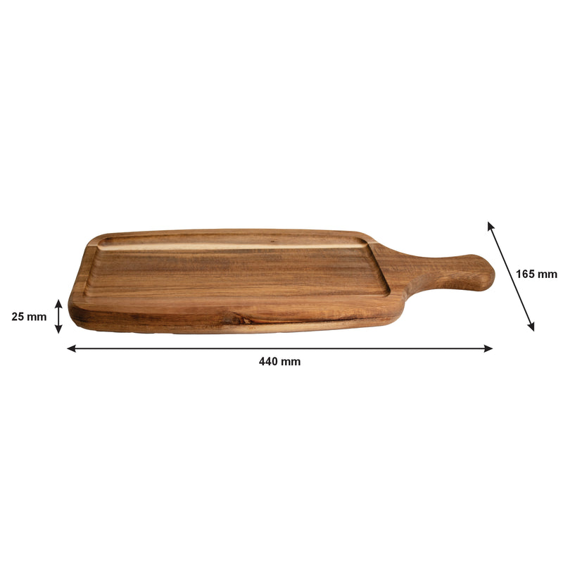 REGENT ACACIA PADDLE CUTTING & SERVING BOARD REVERSIBLE, (440X165X25MM)