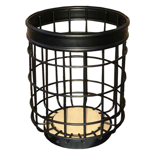 REGENT KITCHEN UTENSIL HOLDER BLACK WIRE & WOOD, (180X140MM DIA)