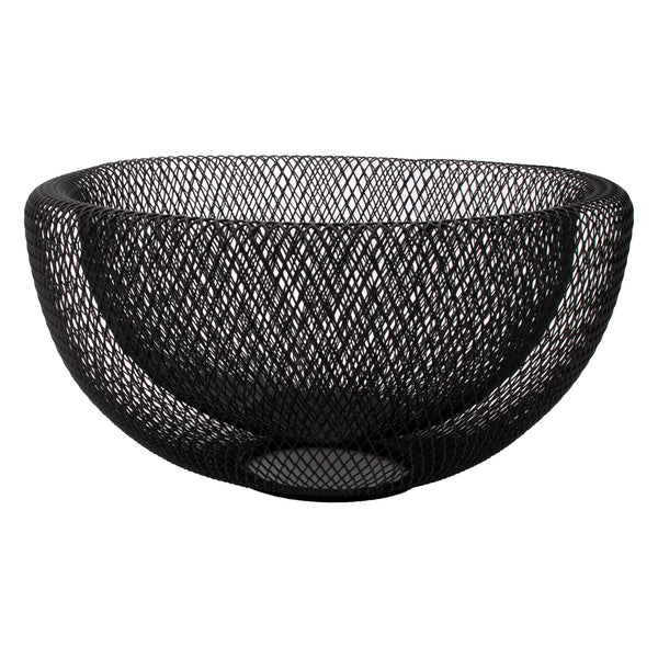 REGENT KITCHEN DOUBLE LAYER WIRE MESH BASKET POWDER COATED BLACK, (295MM DIAX135MM)