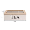 REGENT KITCHEN TEA BOX WITH 6 PARTITIONS WOOD AND GLASS, (240X160X70MM)