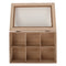 REGENT KITCHEN TEA BOX WITH 6 PARTITIONS WOOD AND GLASS, (240X160X70MM)