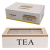 REGENT KITCHEN TEA BOX WITH 6 PARTITIONS WOOD AND GLASS, (240X160X70MM)